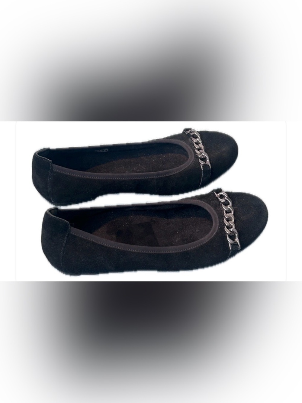 Vionic Women's Black Suede Pera Ballet Flats Size  7